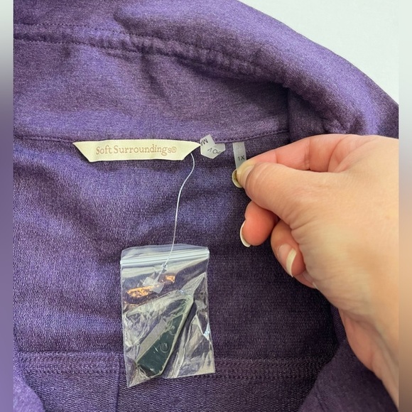 Soft Surroundings Purple La Parisienne Jacket Coat Toggle Button NWOT Size 1X - Picture 3 of 8
